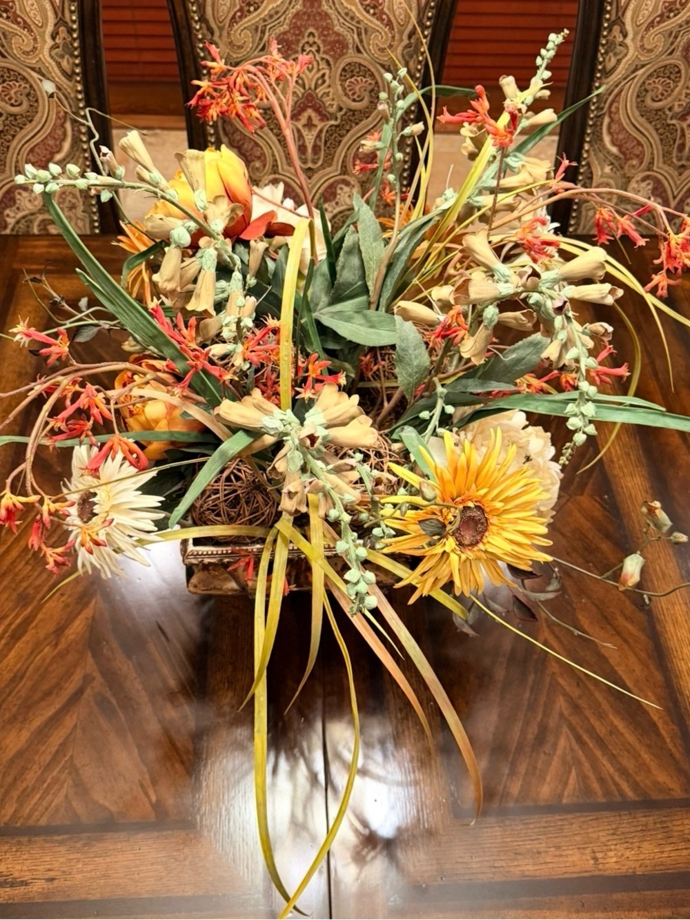 Artificial Wildflower Arrangement in Yellow and Orange - Home Accents